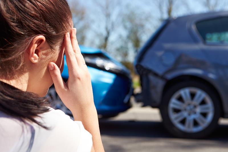 Driver distressed after a car collision